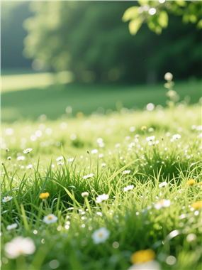 绿色小清新草地风景摄影图片